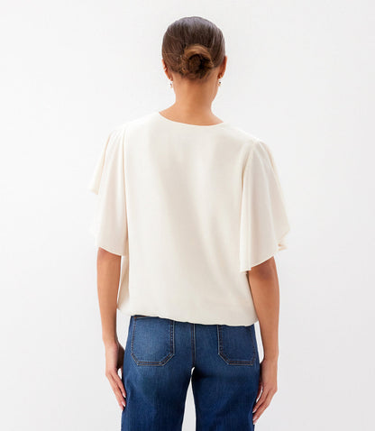Flutter Sleeve V-Neck Top