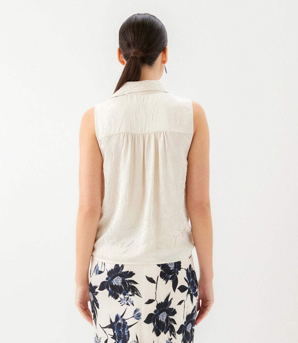 Sleeveless Tie-Front Top