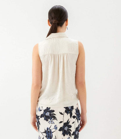 Sleeveless Tie-Front Top