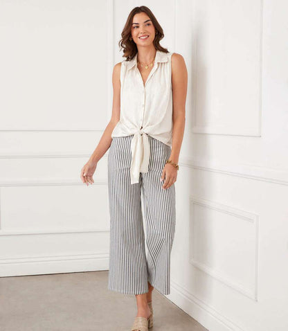 Sleeveless Tie-Front Top
