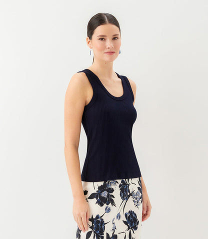 Ribbed Scoop Neck Tank