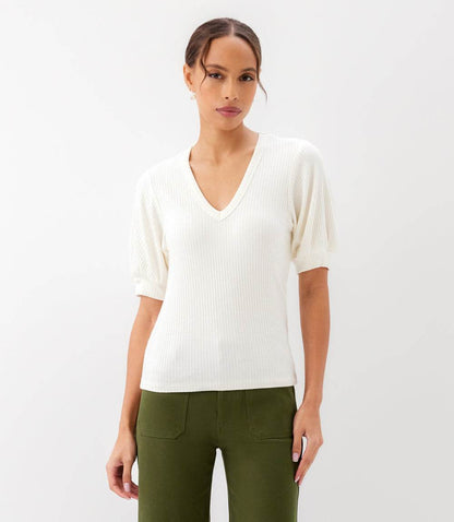 Ribbed Short Sleeve Top