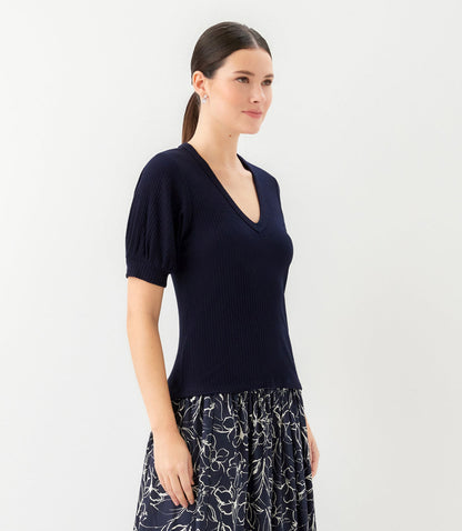 Ribbed Short Sleeve Top