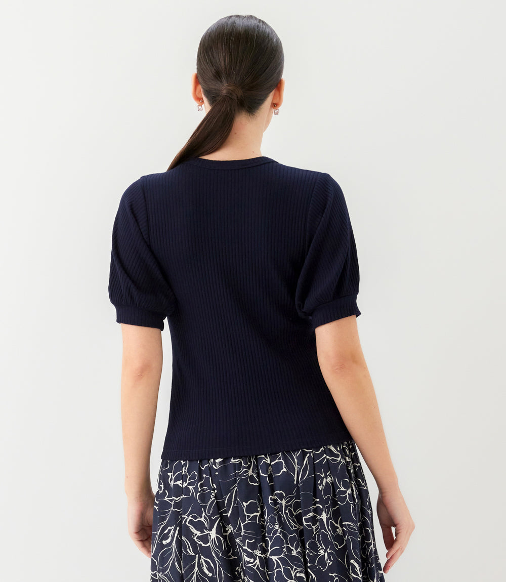 Ribbed Short Sleeve Top