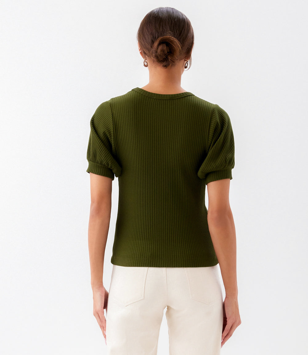Ribbed Short Sleeve Top
