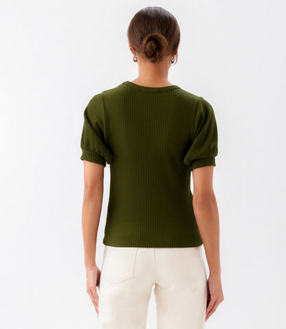 Ribbed Short Sleeve Top