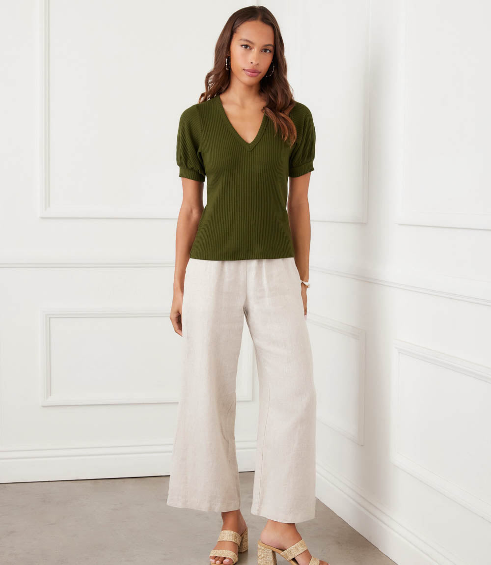 Ribbed Short Sleeve Top