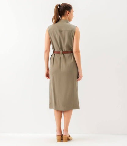 Sleeveless Midi Shirtdress