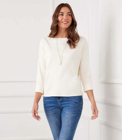 Ribbed Boatneck Top