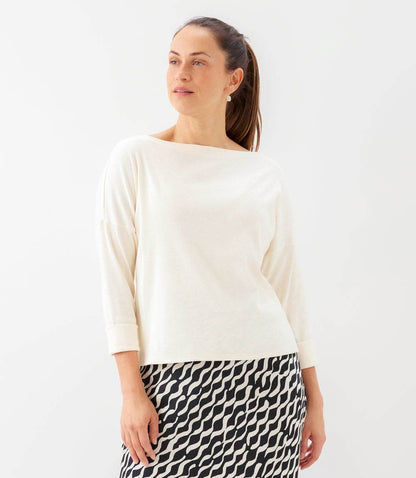 Ribbed Boatneck Top