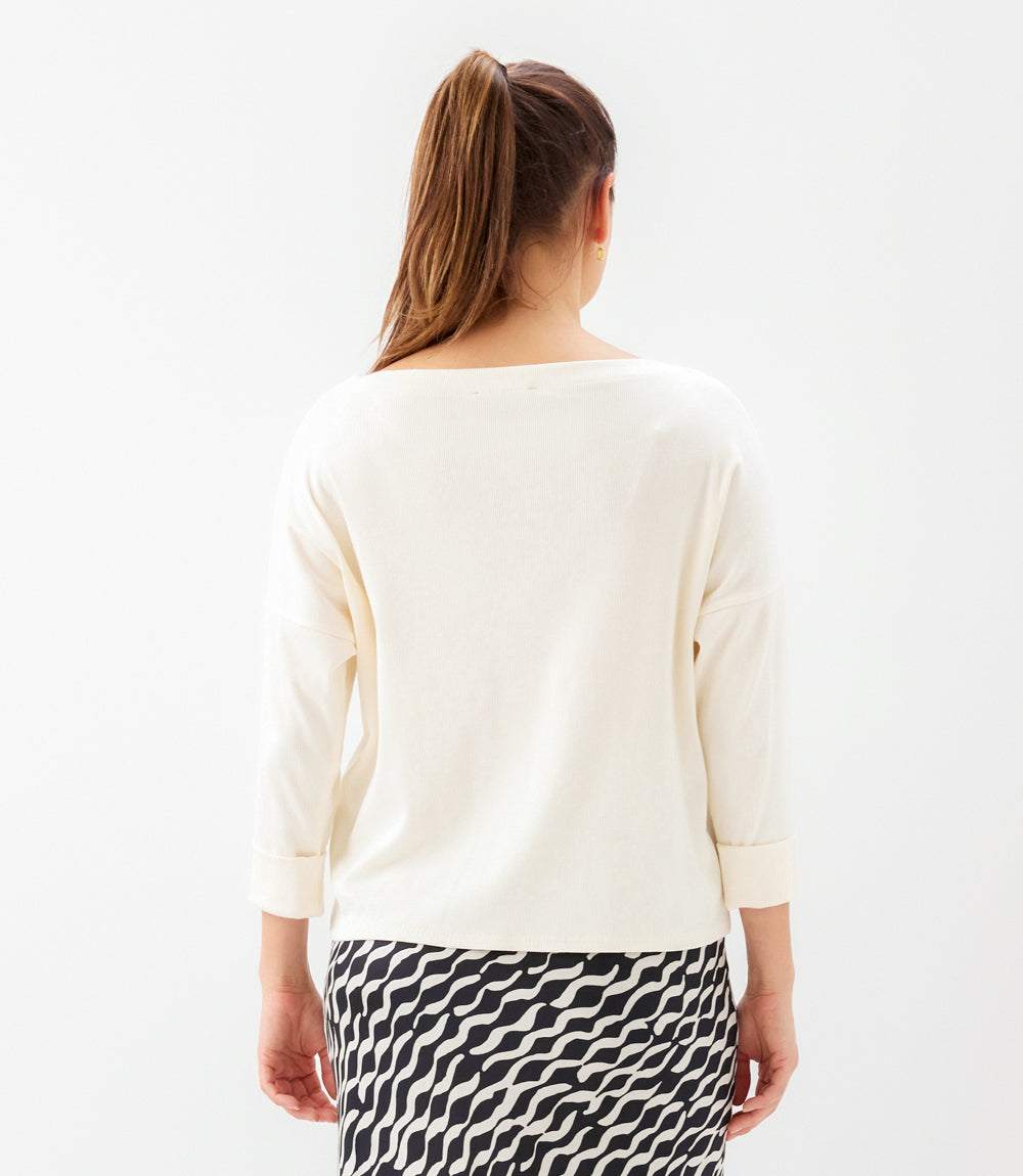 Ribbed Boatneck Top
