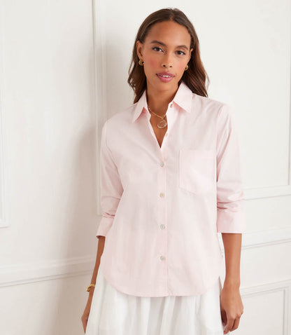 Ruched Sleeve Button-Up Shirt