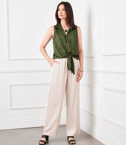 Satin Pull On Pants
