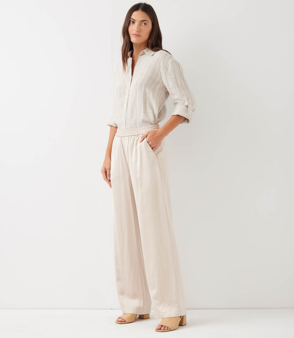 Satin Pull On Pants