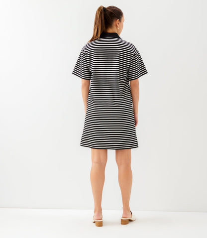 Stripe Short Sleeve Polo Dress