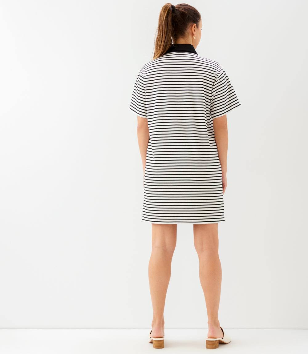 Stripe Short Sleeve Polo Dress