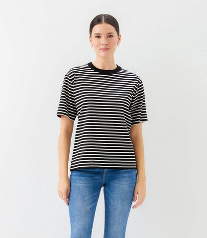 Stripe Short Sleeve Top