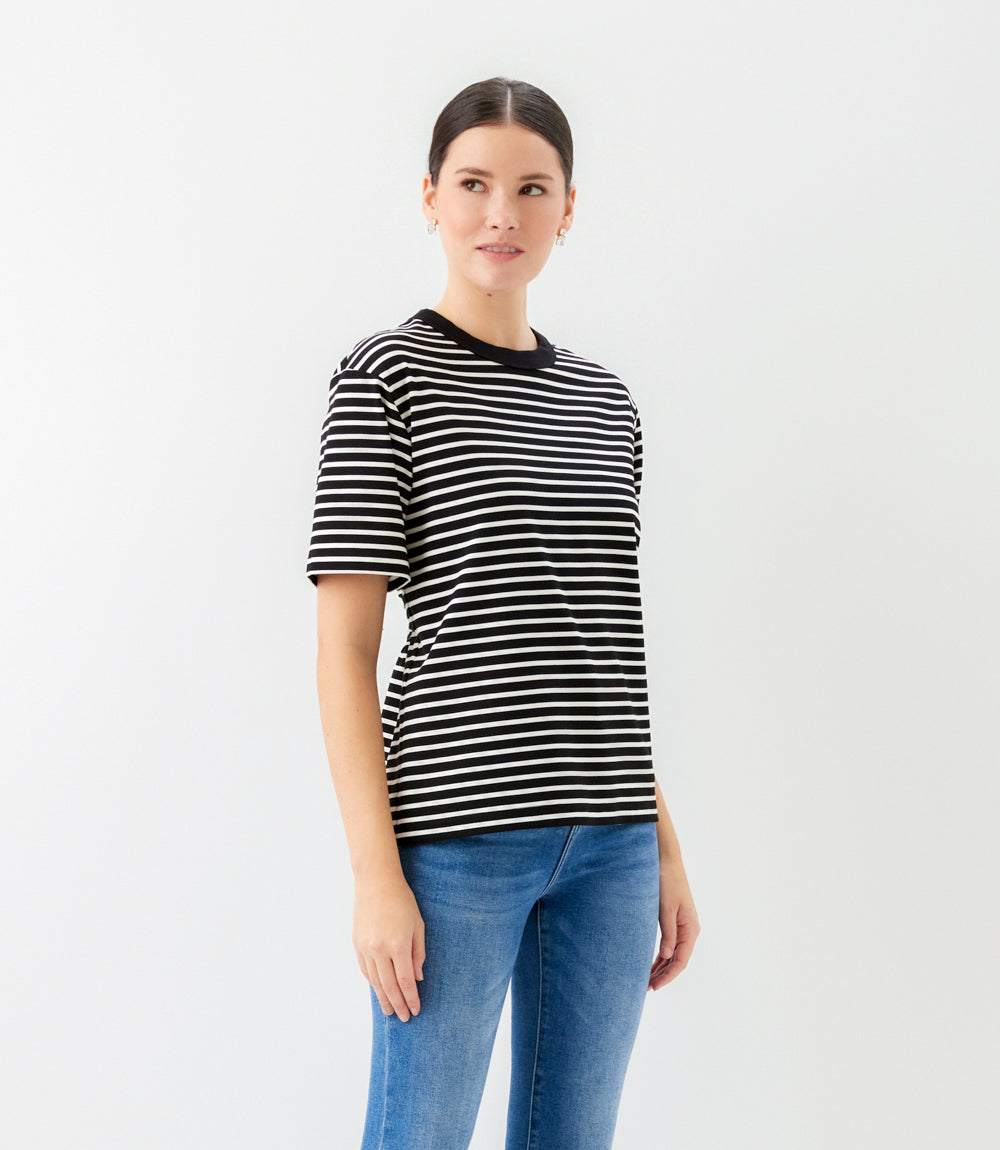 Stripe Short Sleeve Top