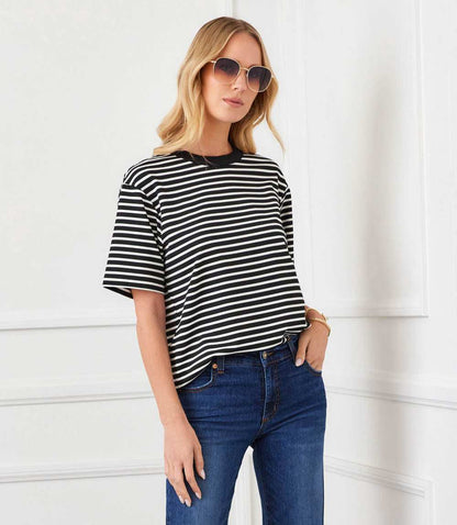 Stripe Short Sleeve Top