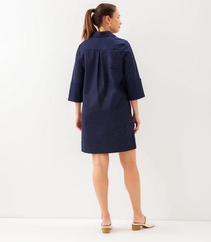 Cuffed Sleeve Embellished Dress