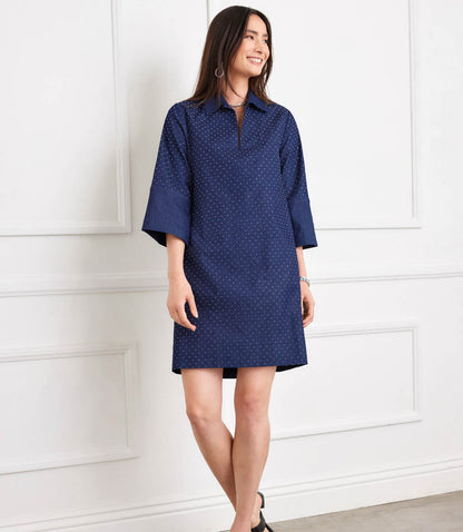 Cuffed Sleeve Embellished Dress