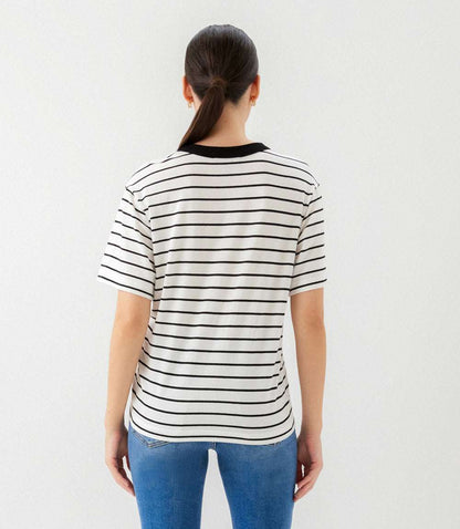 Stripe Short Sleeve Top