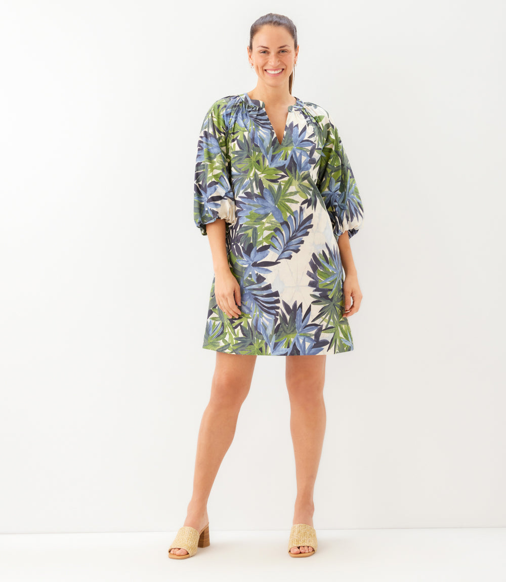 Petite Size Puff Sleeve Peasant Dress