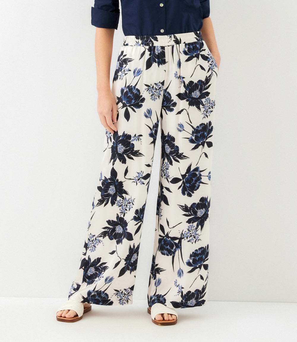 Satin Wide-Leg Pants