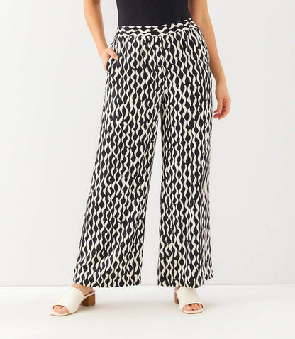 Petite Size Satin Wide-Leg Pants