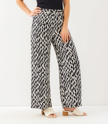 Petite Size Satin Wide-Leg Pants