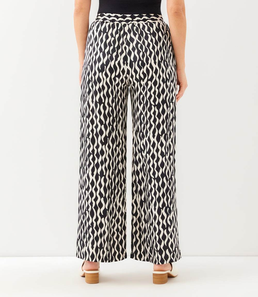 Petite Size Satin Wide-Leg Pants