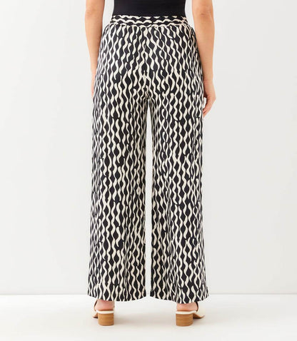 Petite Size Satin Wide-Leg Pants