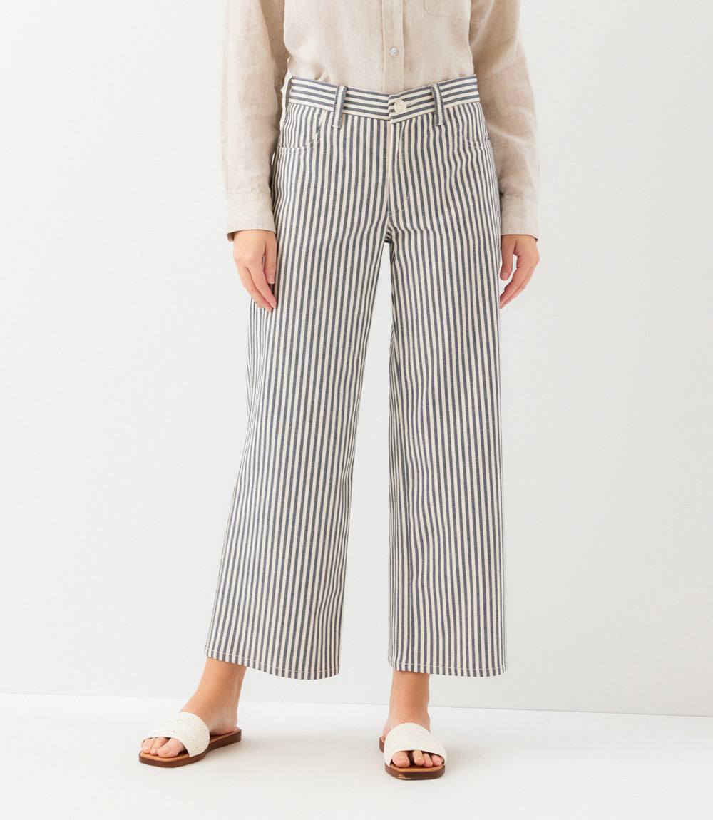 Stripe Cropped Jeans