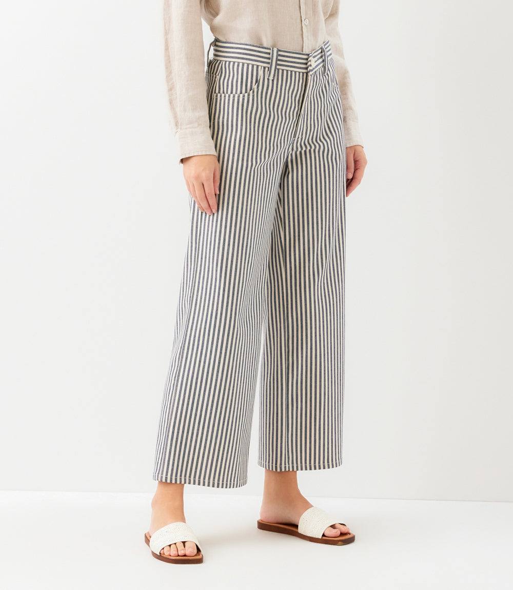 Stripe Cropped Jeans