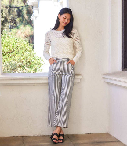 Stripe Cropped Jeans