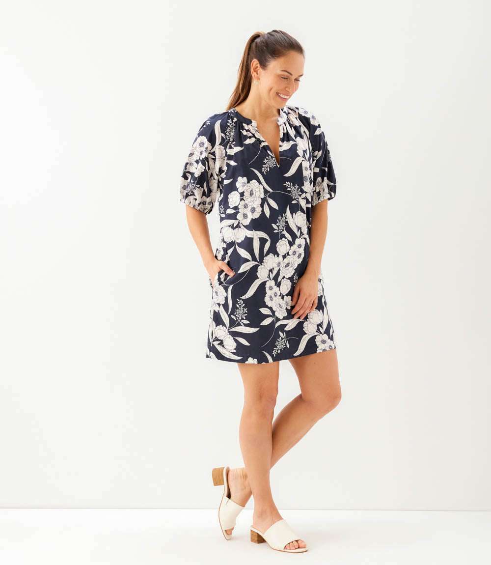 Puff Sleeve Peasant Dress