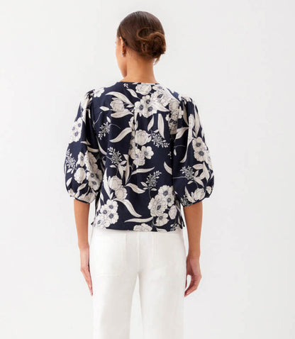 Puff Sleeve Button Front Top