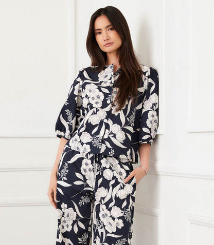 Puff Sleeve Button Front Top