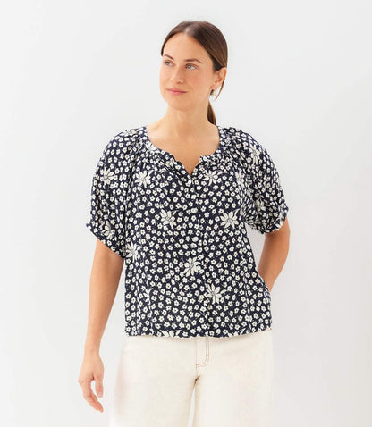 Puff Sleeve Peasant Top