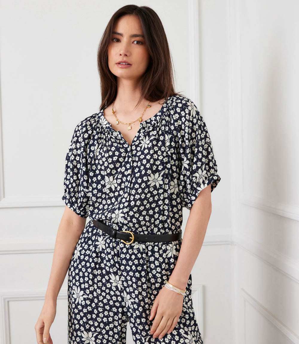 Puff Sleeve Peasant Top