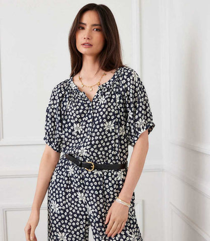 Puff Sleeve Peasant Top