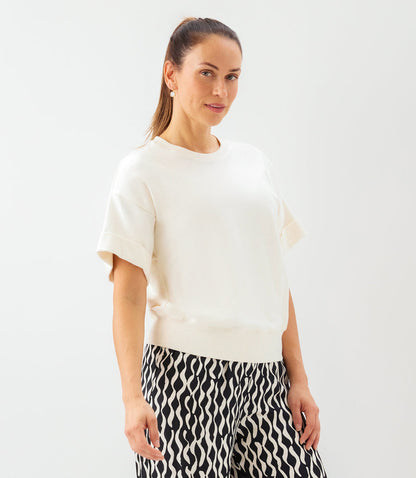 Contrast Cuffed Sleeve Top