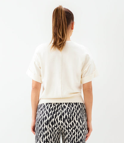 Contrast Cuffed Sleeve Top