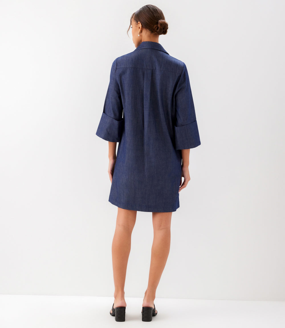 Embellished Cuffed Sleeve Dress