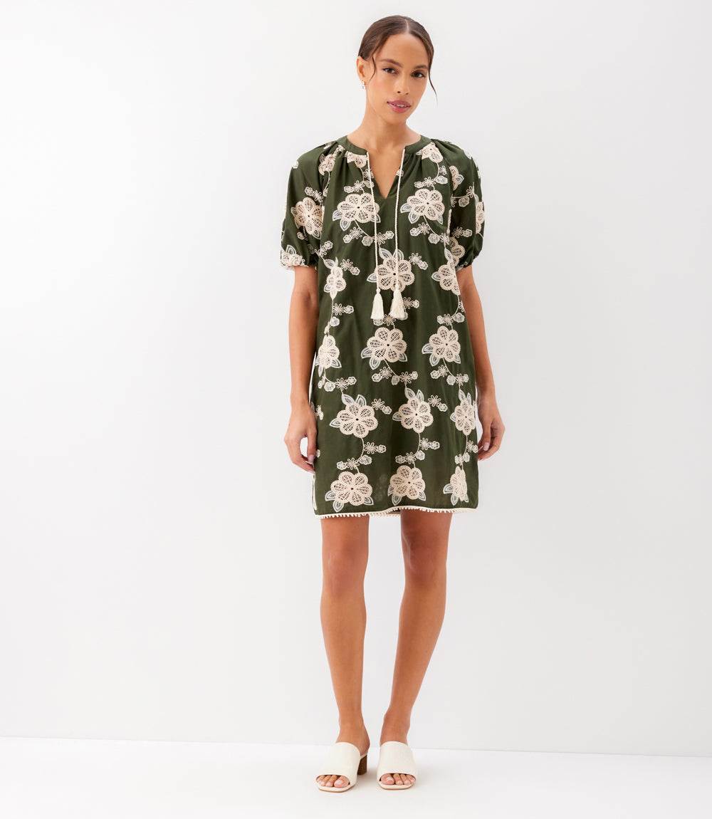 Puff Sleeve Tassel Dress