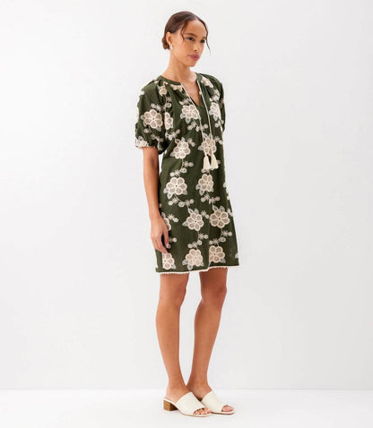 Puff Sleeve Tassel Dress