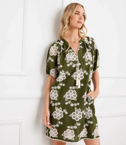Puff Sleeve Tassel Dress