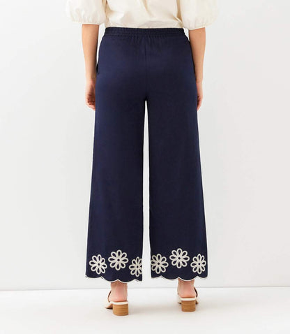 Petite Size Scallop Drawstring Pants
