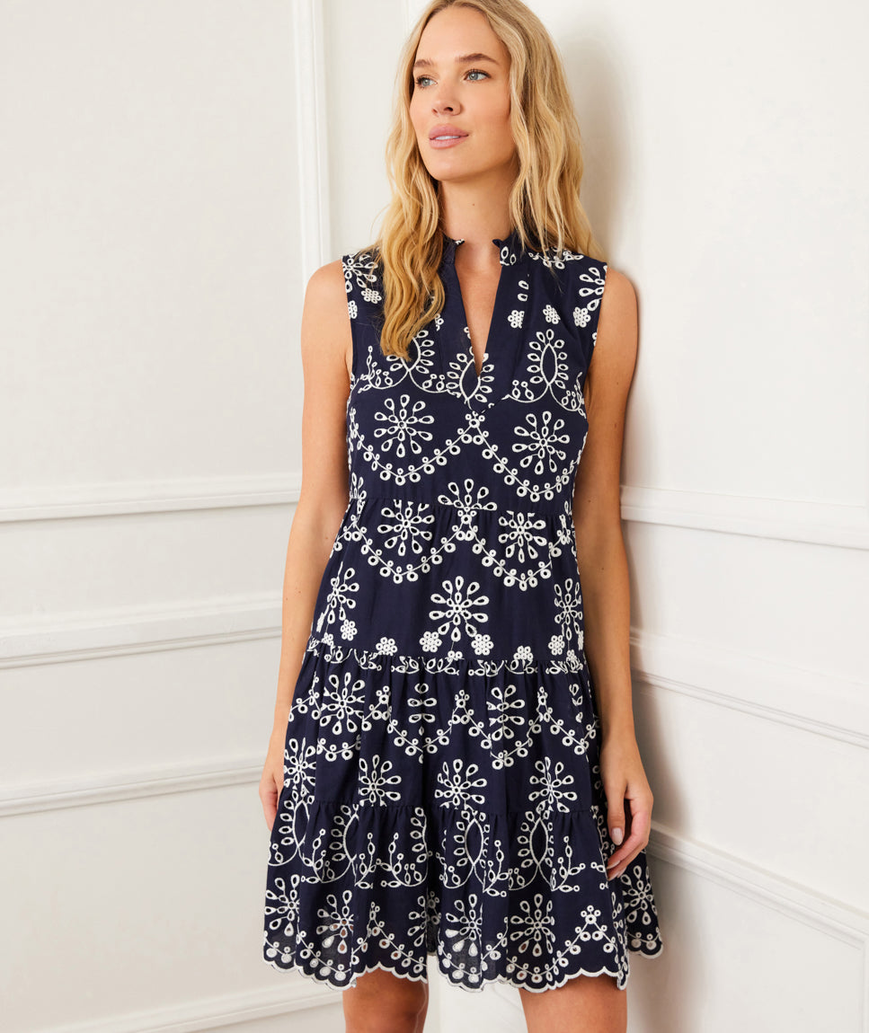 Sleeveless Eyelet Dress