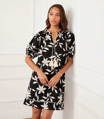 Puff Sleeve Tassel Dress